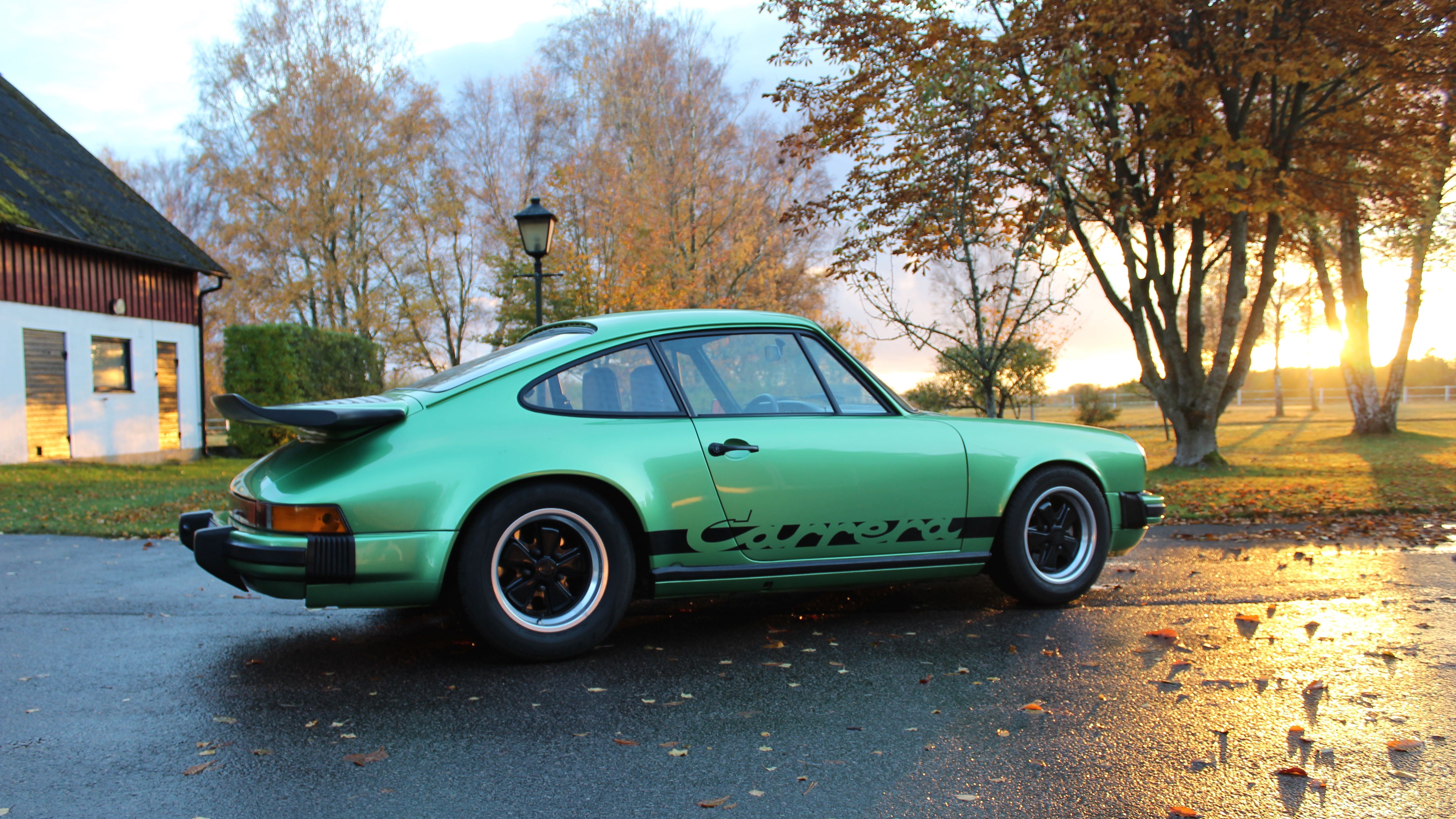 porsche carrera grön snett bak höger gården2