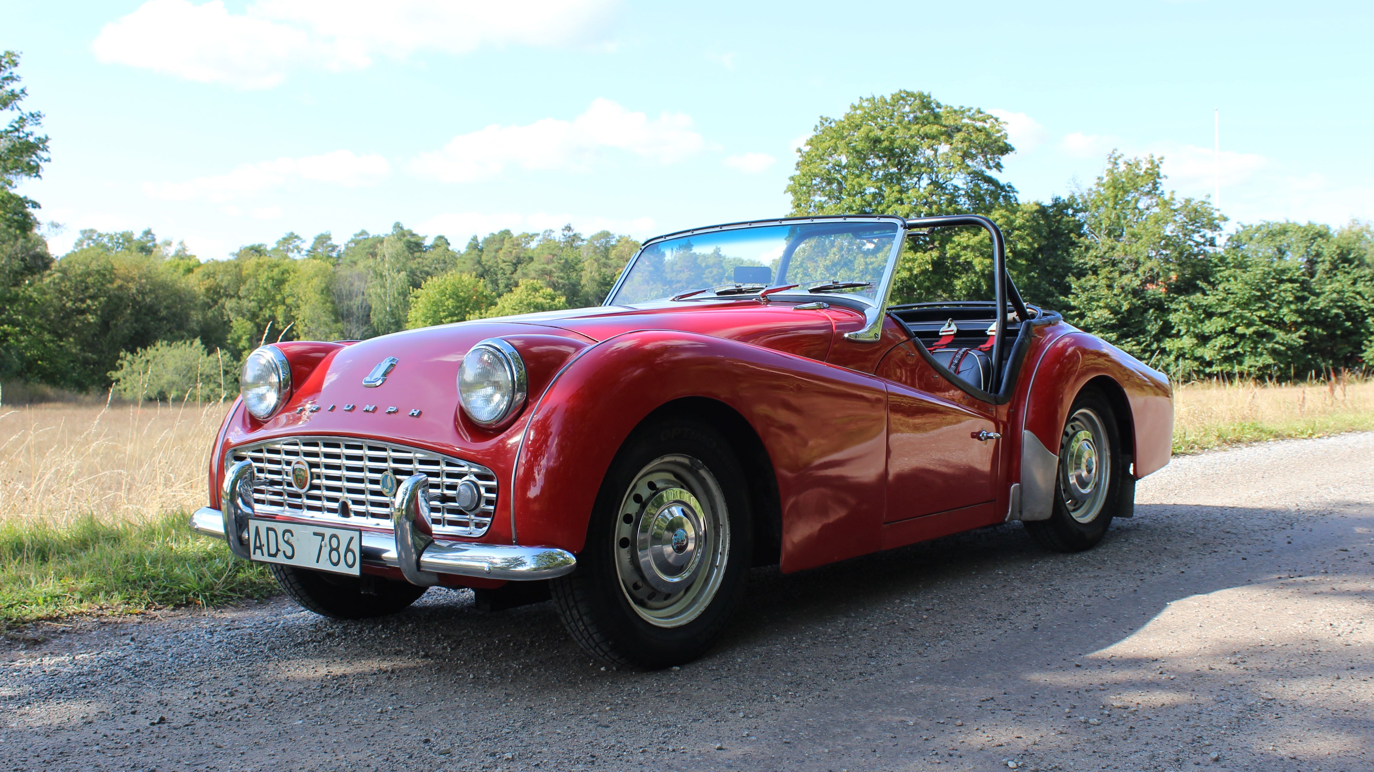 triumph tr3 snett framifrån vä