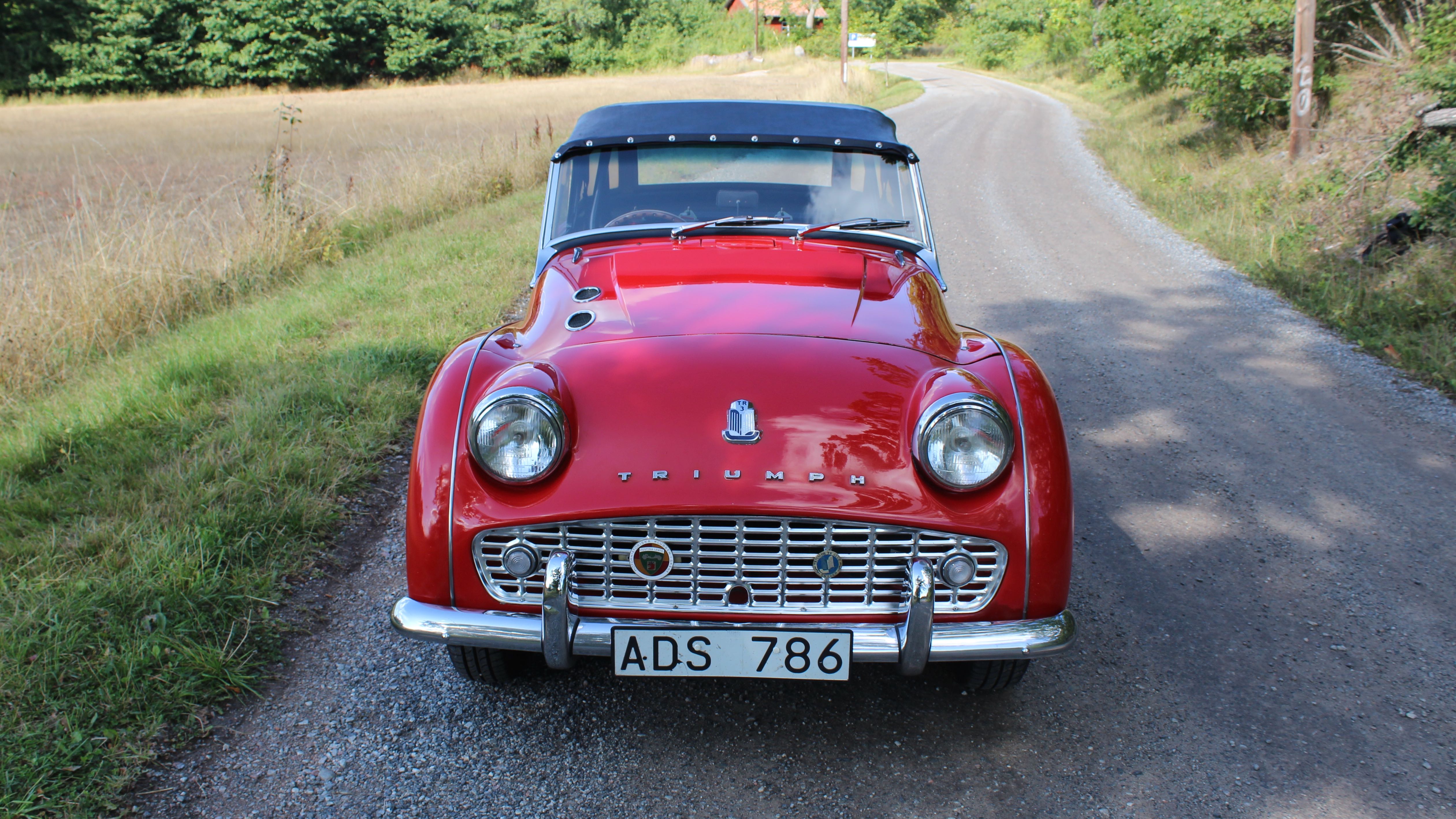 triumph tr3 sufflett framifrån